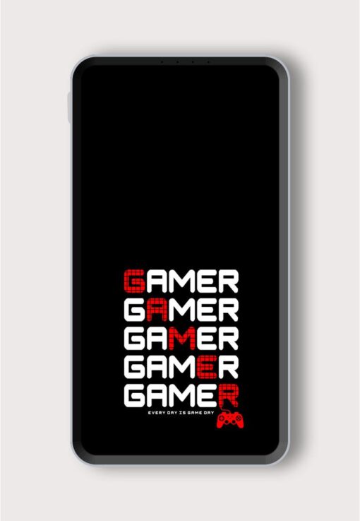 Gamer Typography Tee Printed Designer 10000 mAh PowerBank Zapvi