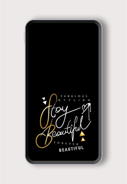 Stay Beautiful Text Printed Designer 10000 mAh PowerBank Zapvi