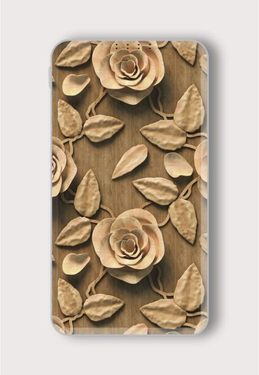 3D Pattern Roses Printed Designer 10000 mAh PowerBank Zapvi