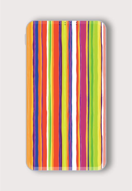 Abstract Colorful Stripes Printed Designer 10000 mAh PowerBank Zapvi