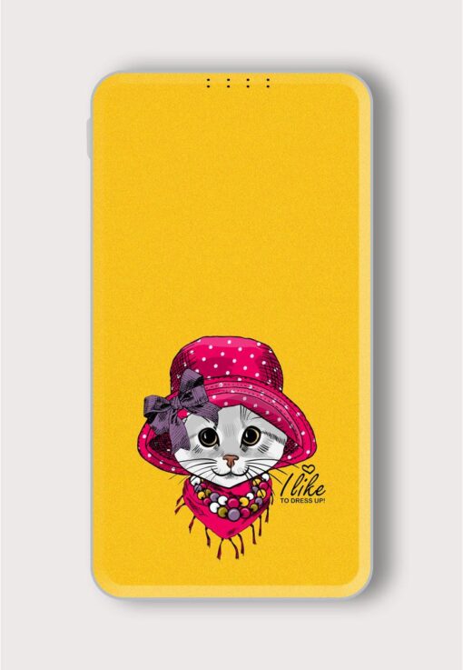 Vector Cat Red Printed Designer 10000 mAh PowerBank Zapvi