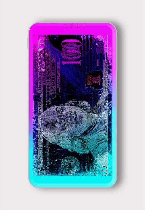 Neon Hundred Dollar Printed Designer 10000 mAh PowerBank Zapvi