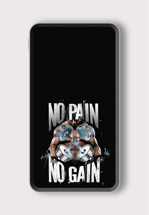 No Pain No Printed Designer 10000 mAh PowerBank Zapvi