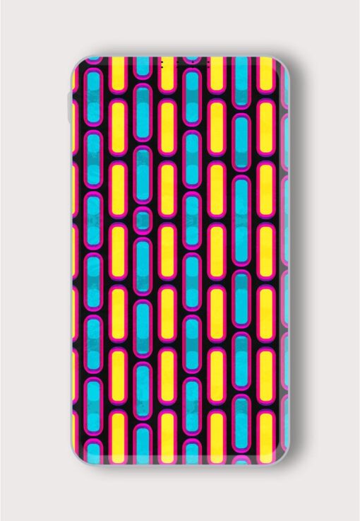 Abstract Neon Mosaic Printed Designer 10000 mAh PowerBank Zapvi