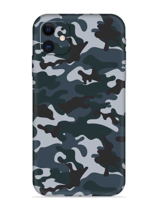 Dark Blue Army Military Art Embossed Soft Silicone Case for Apple Iphone 11 Zapvi