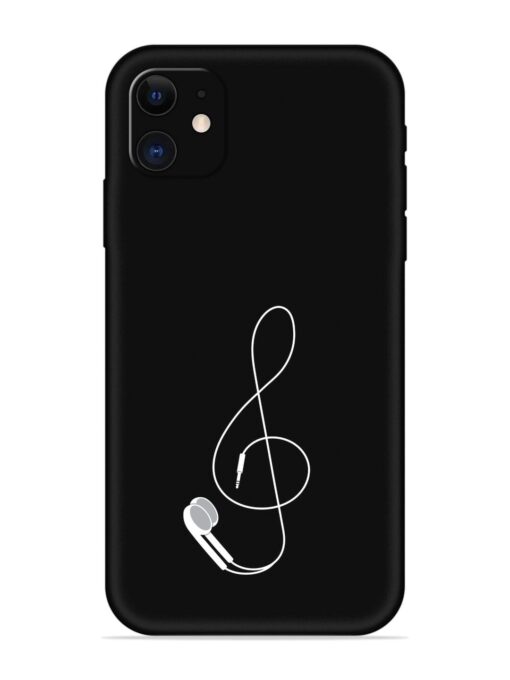 Music Earphone Vector Embossed Soft Silicone Case for Apple Iphone 11 Zapvi