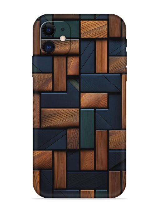 Wooden Background Cubes Embossed Soft Silicone Case for Apple Iphone 11 Zapvi