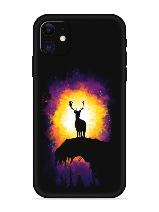 Elk Animal Art Embossed Soft Silicone Case for Apple Iphone 11 Zapvi