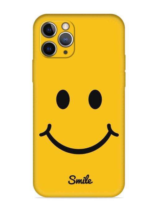 Yellow Smiley Embossed Soft Silicone Case for Apple Iphone 11 Pro Zapvi