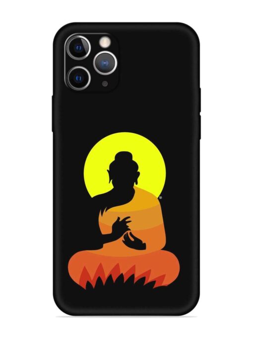 Buddha Art Black Embossed Soft Silicone Case for Apple Iphone 11 Pro Zapvi