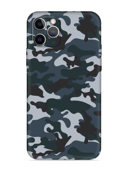 Dark Blue Army Military Art Embossed Soft Silicone Case for Apple Iphone 11 Pro Zapvi