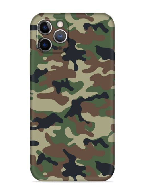 Army Military Camouflage Dark Green Embossed Soft Silicone Case for Apple Iphone 11 Pro Zapvi