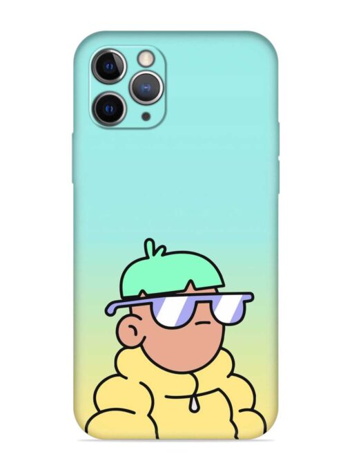 Doodles Cool Character Embossed Soft Silicone Case for Apple Iphone 11 Pro