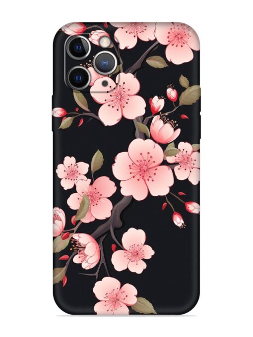 Cherry Blossom Embossed Soft Silicone Case for Apple Iphone 11 Pro Zapvi