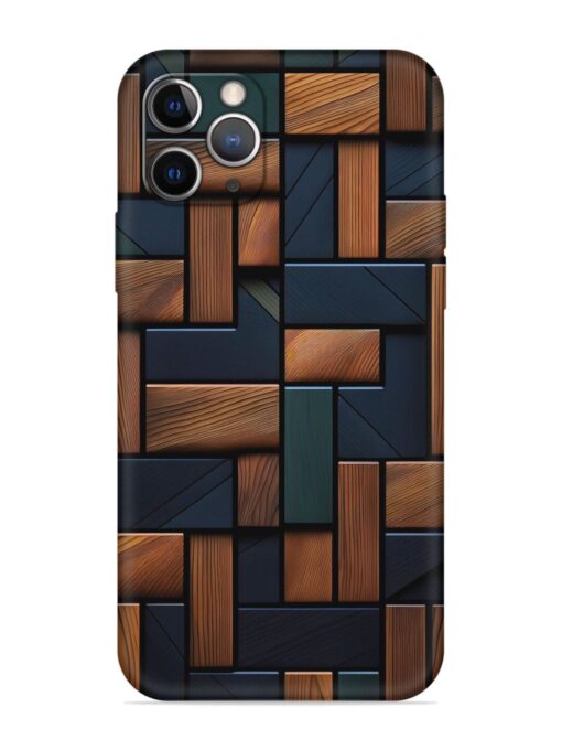 Wooden Background Cubes Embossed Soft Silicone Case for Apple Iphone 11 Pro Zapvi