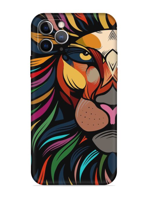 Trippy Lion Art Embossed Soft Silicone Case for Apple Iphone 11 Pro