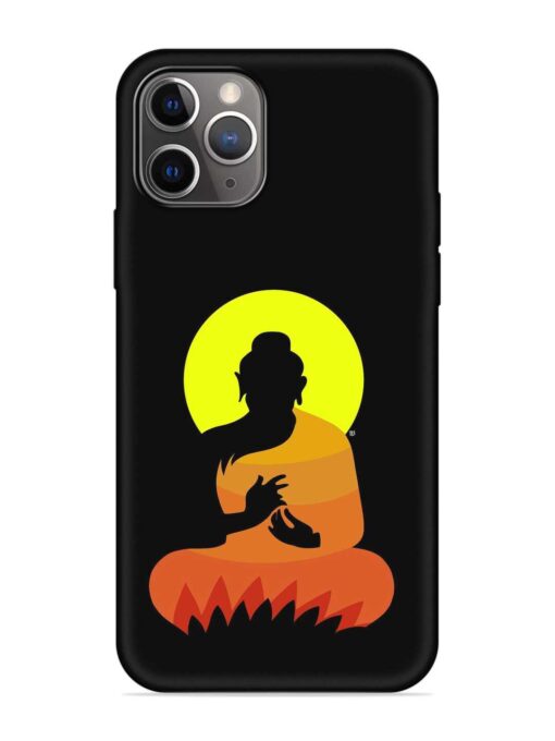 Buddha Art Black Embossed Soft Silicone Case for Apple Iphone 11 Pro Max