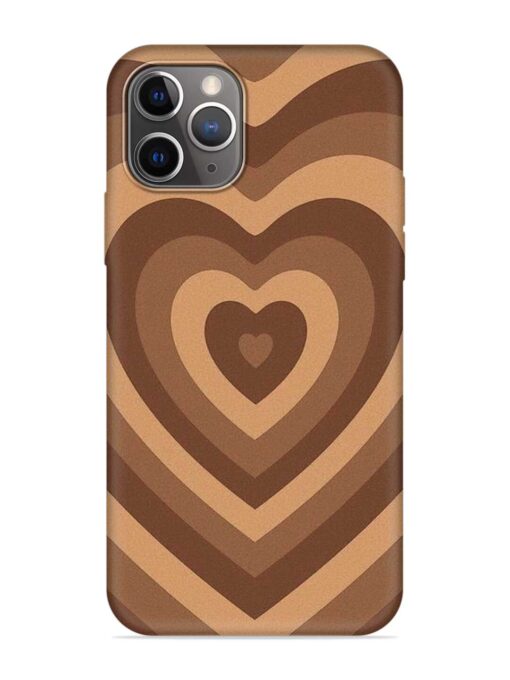 Brown Heart Embossed Soft Silicone Case for Apple Iphone 11 Pro Max Zapvi