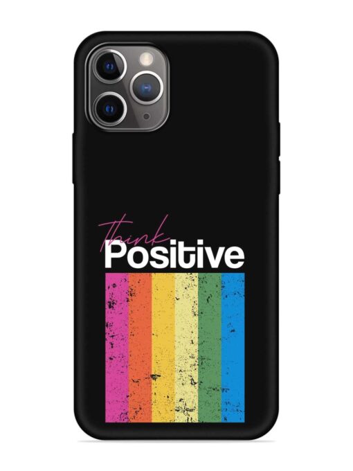 Think Positive Typography Embossed Soft Silicone Case for Apple Iphone 11 Pro Max Zapvi