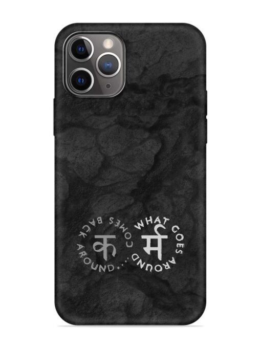 Karma Hindi Word Embossed Soft Silicone Case for Apple Iphone 11 Pro Max Zapvi