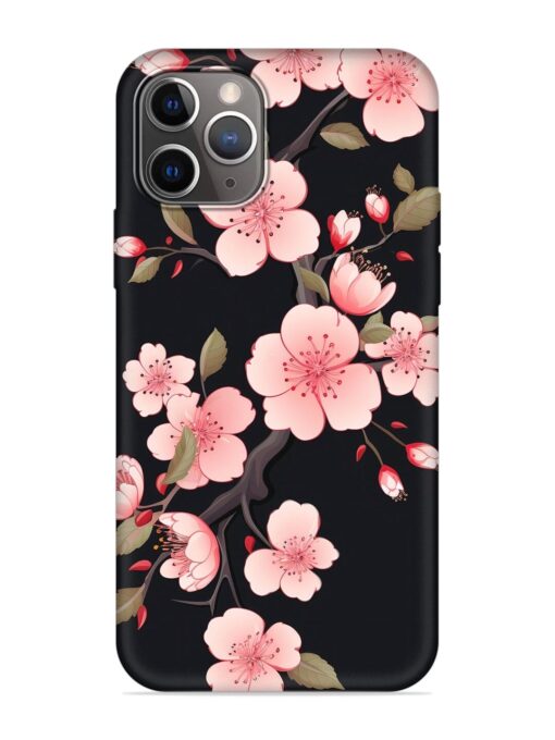 Cherry Blossom Embossed Soft Silicone Case for Apple Iphone 11 Pro Max Zapvi