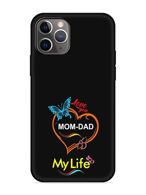 Love You Mom Dad Embossed Soft Silicone Case for Apple Iphone 11 Pro Max Zapvi