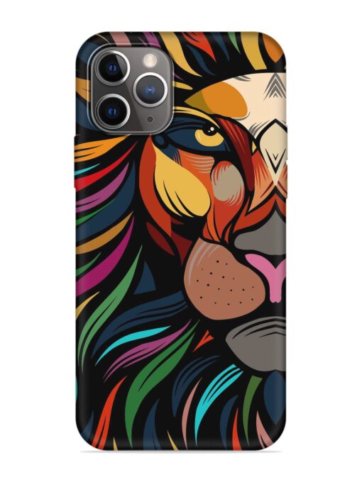 Trippy Lion Art Embossed Soft Silicone Case for Apple Iphone 11 Pro Max