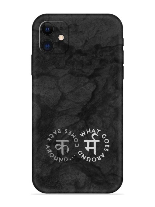 Karma Hindi Word Embossed Soft Silicone Case for Apple Iphone 12 Zapvi