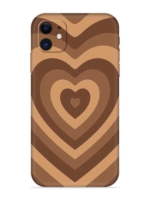 Brown Heart Embossed Soft Silicone Case for Apple Iphone 12 Mini Zapvi