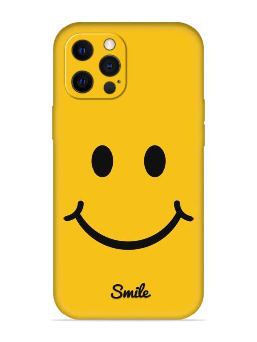 Yellow Smiley Embossed Soft Silicone Case for Apple Iphone 12 Pro Zapvi