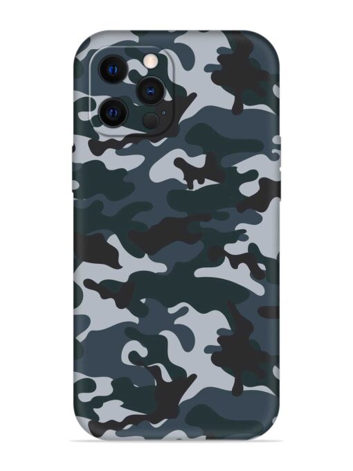 Dark Blue Army Military Art Embossed Soft Silicone Case for Apple Iphone 12 Pro Zapvi