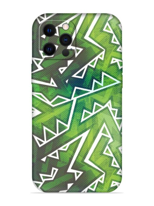 Green Graffiti Seamless Embossed Soft Silicone Case for Apple Iphone 12 Pro Zapvi