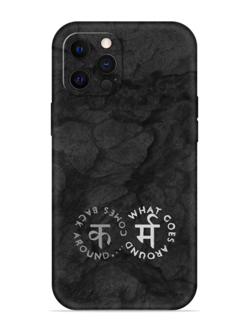 Karma Hindi Word Embossed Soft Silicone Case for Apple Iphone 12 Pro Zapvi