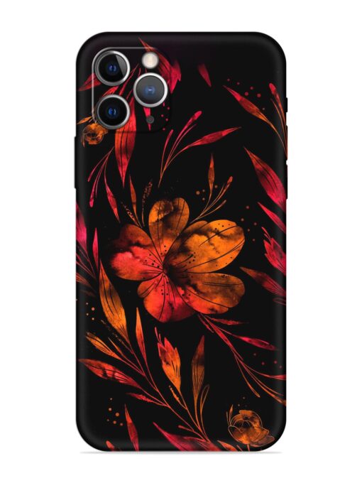 Red Flower Painting Embossed Soft Silicone Case for Apple Iphone 12 Pro Max Zapvi