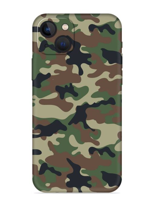 Army Military Camouflage Dark Green Embossed Soft Silicone Case for Apple Iphone 13 Zapvi