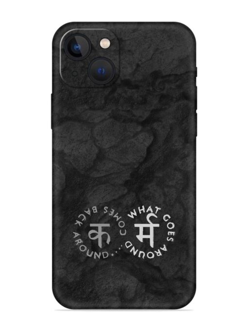 Karma Hindi Word Embossed Soft Silicone Case for Apple Iphone 13 Zapvi