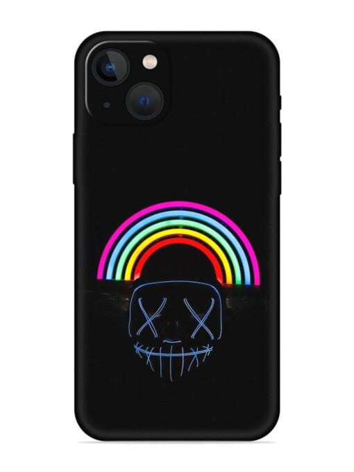 Mask Rainbow Embossed Soft Silicone Case for Apple Iphone 13