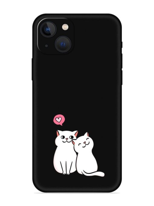 Cute Loving Cats Embossed Soft Silicone Case for Apple Iphone 13 Zapvi