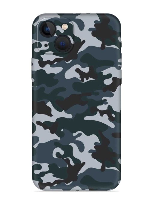 Dark Blue Army Military Art Embossed Soft Silicone Case for Apple Iphone 13 Mini Zapvi