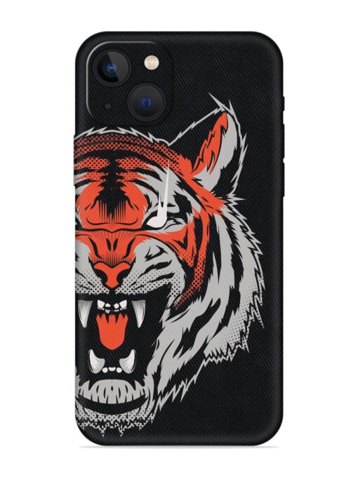 Tiger Aggression Embossed Soft Silicone Case for Apple Iphone 13 Mini Zapvi