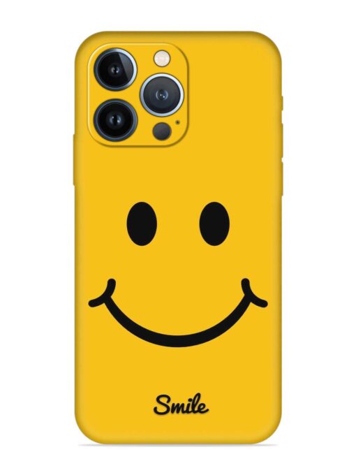 Yellow Smiley Embossed Soft Silicone Case for Apple Iphone 13 Pro