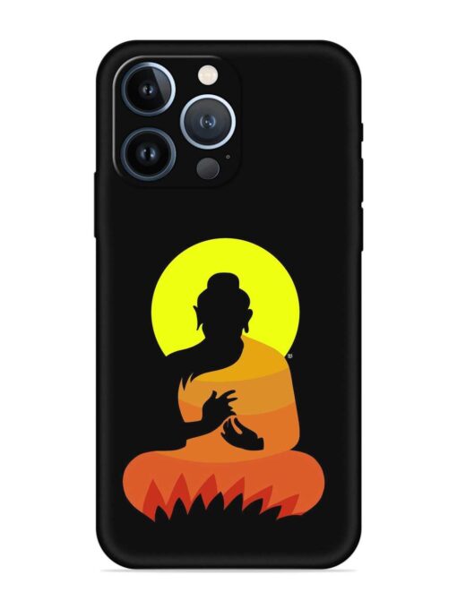 Buddha Art Black Embossed Soft Silicone Case for Apple Iphone 13 Pro