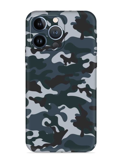 Dark Blue Army Military Art Embossed Soft Silicone Case for Apple Iphone 13 Pro Zapvi