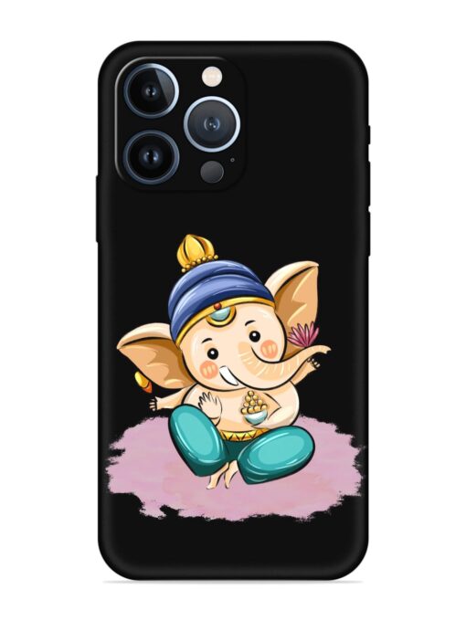 Bal Ganesh Vector Art Embossed Soft Silicone Case for Apple Iphone 13 Pro Zapvi