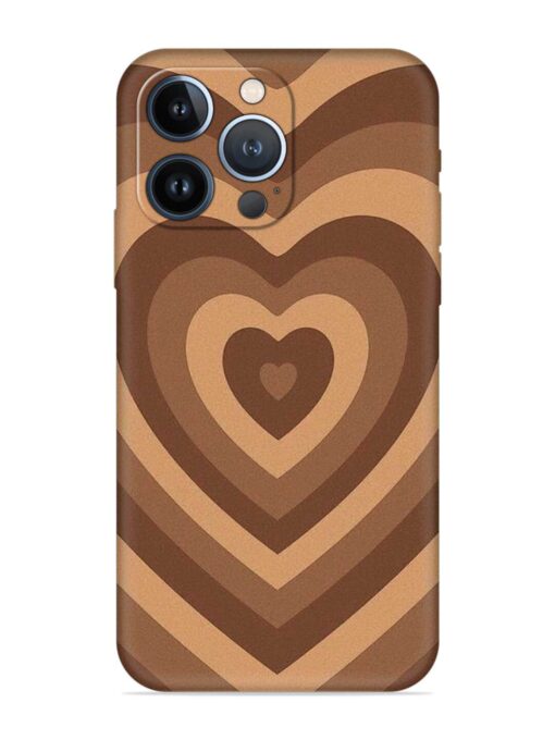 Brown Heart Embossed Soft Silicone Case for Apple Iphone 13 Pro