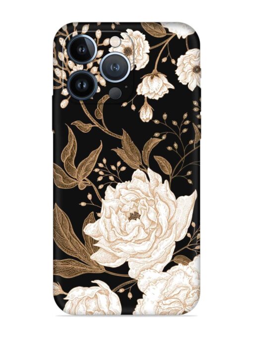 Peonies Roses Floral Embossed Soft Silicone Case for Apple Iphone 13 Pro