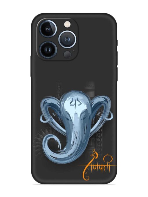 Illustration Lord Ganpati Embossed Soft Silicone Case for Apple Iphone 13 Pro