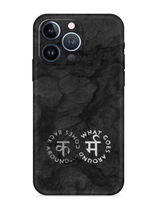 Karma Hindi Word Embossed Soft Silicone Case for Apple Iphone 13 Pro Zapvi