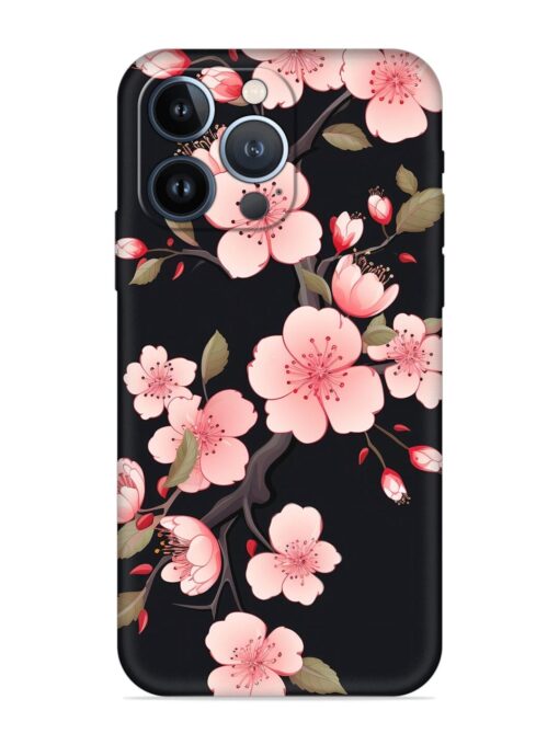 Cherry Blossom Embossed Soft Silicone Case for Apple Iphone 13 Pro