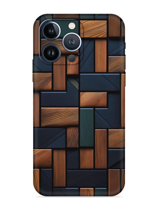 Wooden Background Cubes Embossed Soft Silicone Case for Apple Iphone 13 Pro